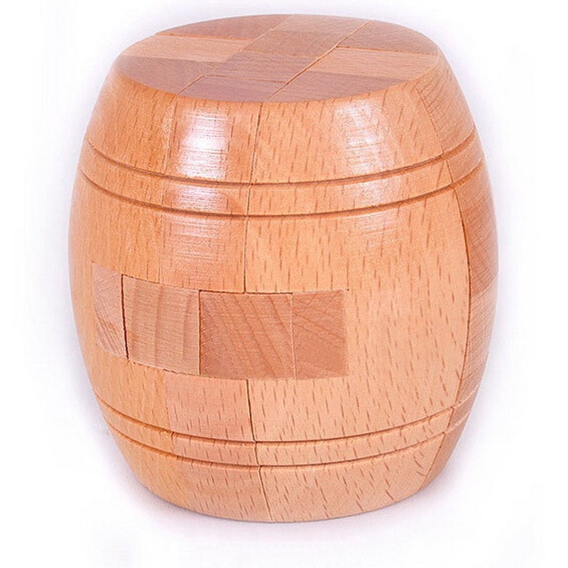 Ahyuan Handmade Powder Barrel Wooden Puzzles for Adults an Interlocking 3D Brain Teaser Puzzles for Adults Hidden Passage Works on a Classic Mechanical Puzzle Concept (Natural) - Image 2